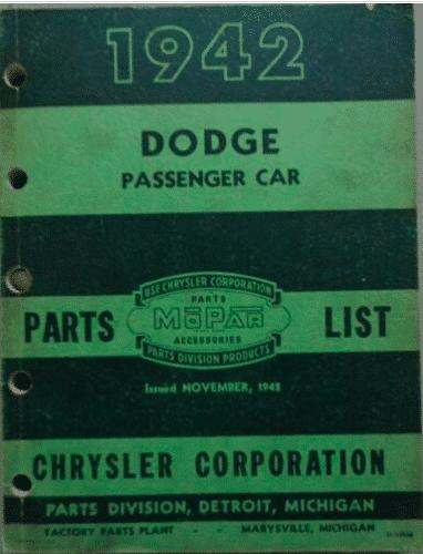 Factory Parts Catalog - 1942 Dodge - Image 1