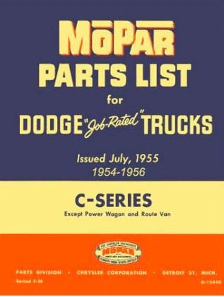 Factory Parts Catalog - 1954-1956 Dodge C-Series Truck - Image 1