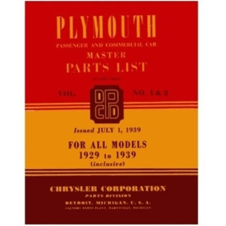 Factory Parts Catalog - 1929-1939 Plymouth - Image 1