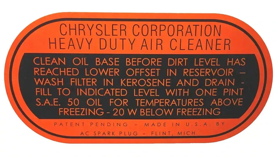 Engine Decal Set - 6 Cylinder - Thumbnail 4