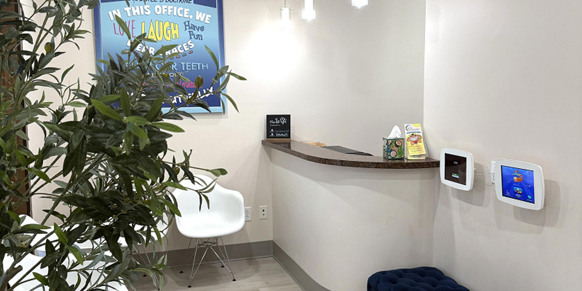 interior photo of Doyle Orthodontics' reception desk