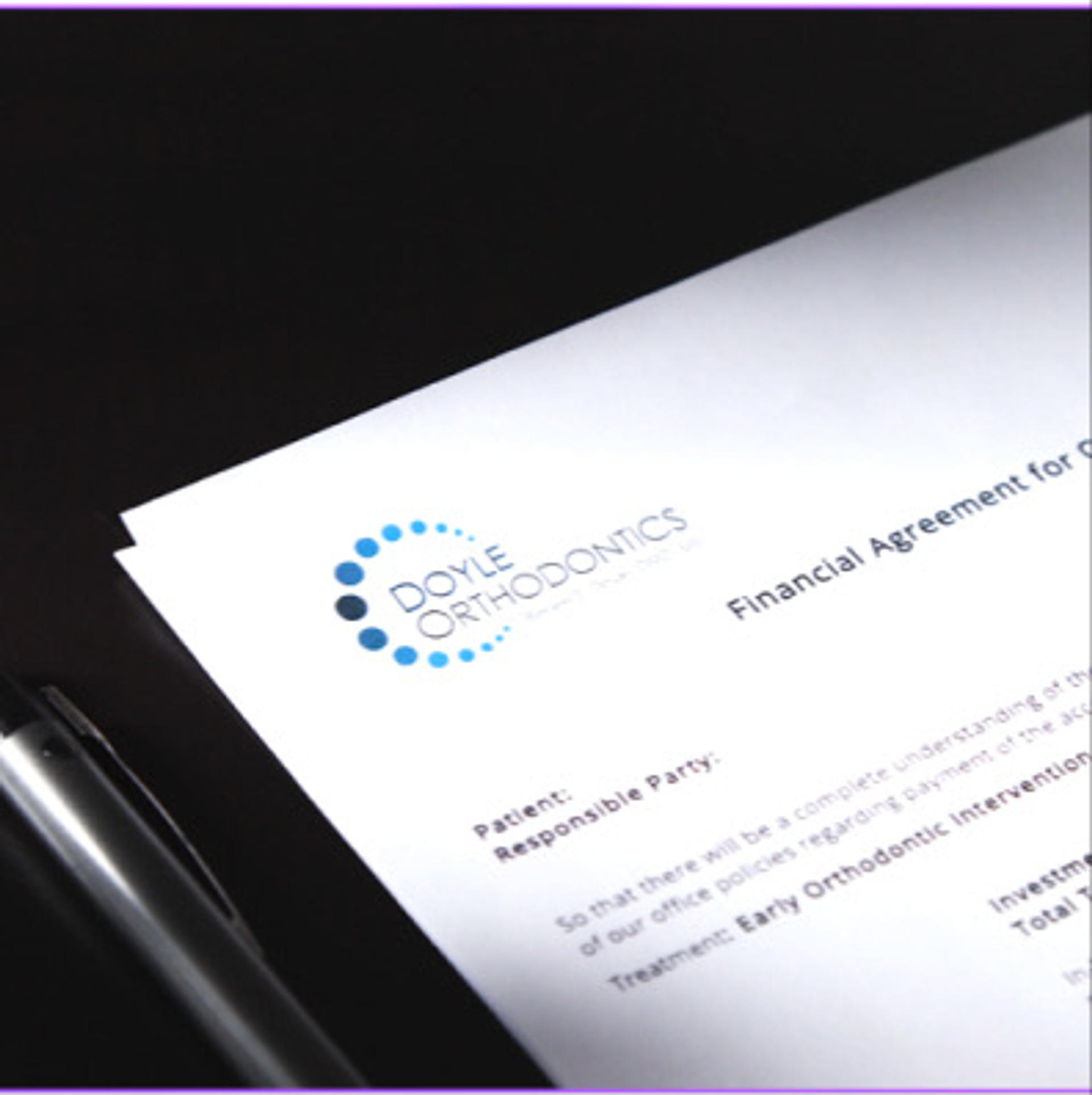 inset photo of Doyle financial agreement