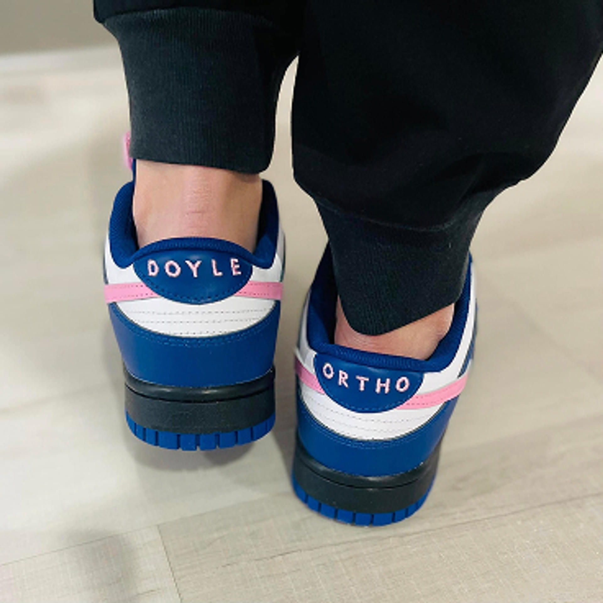 close up of custom doyle ortho shoes