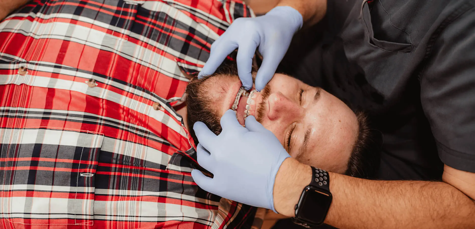 doctor examining patient