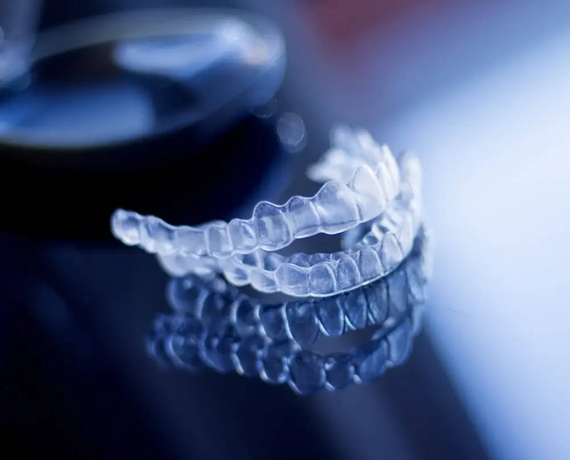invisalign aligners on table