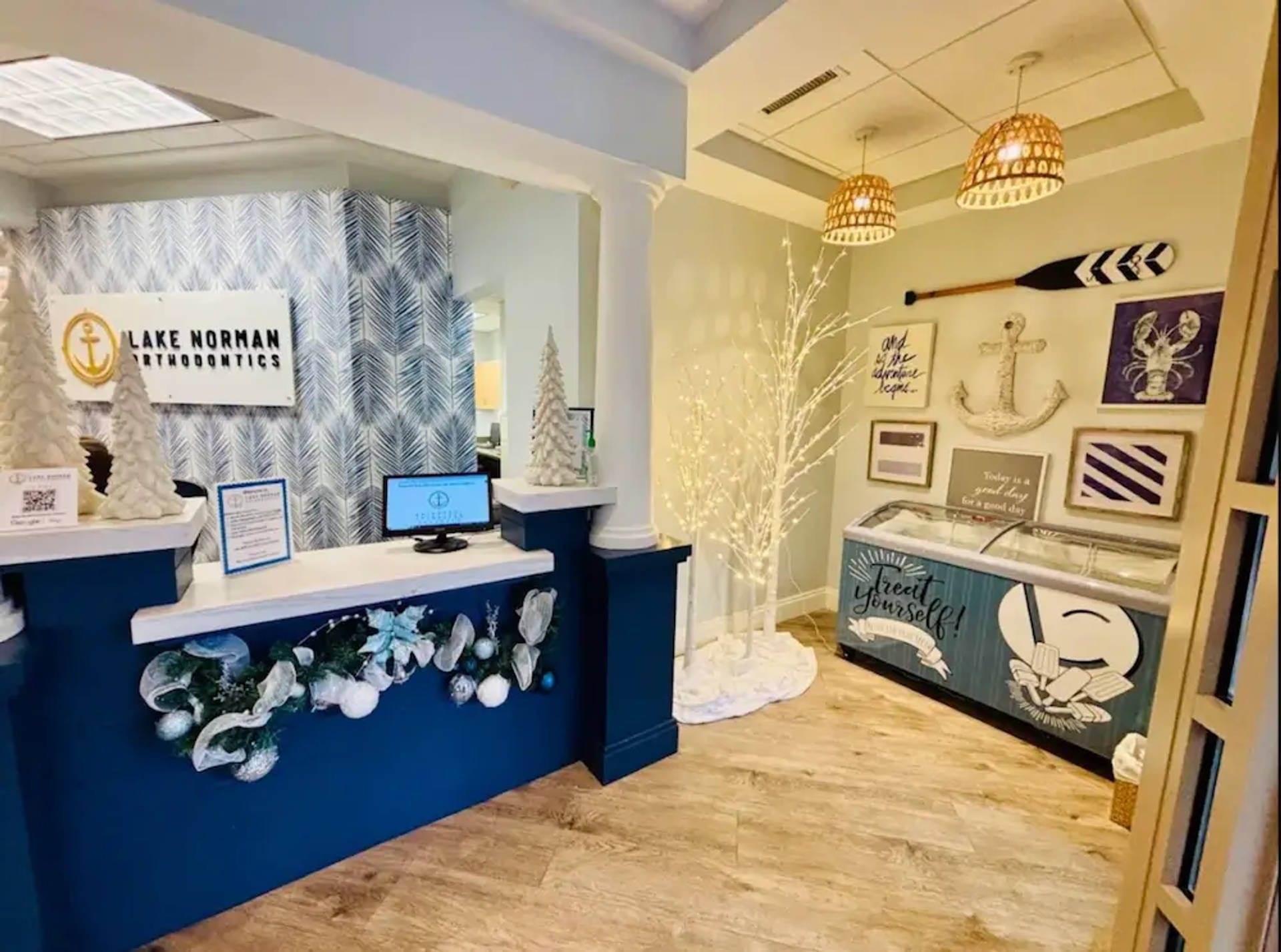 orthodontic office waiting room and front desk