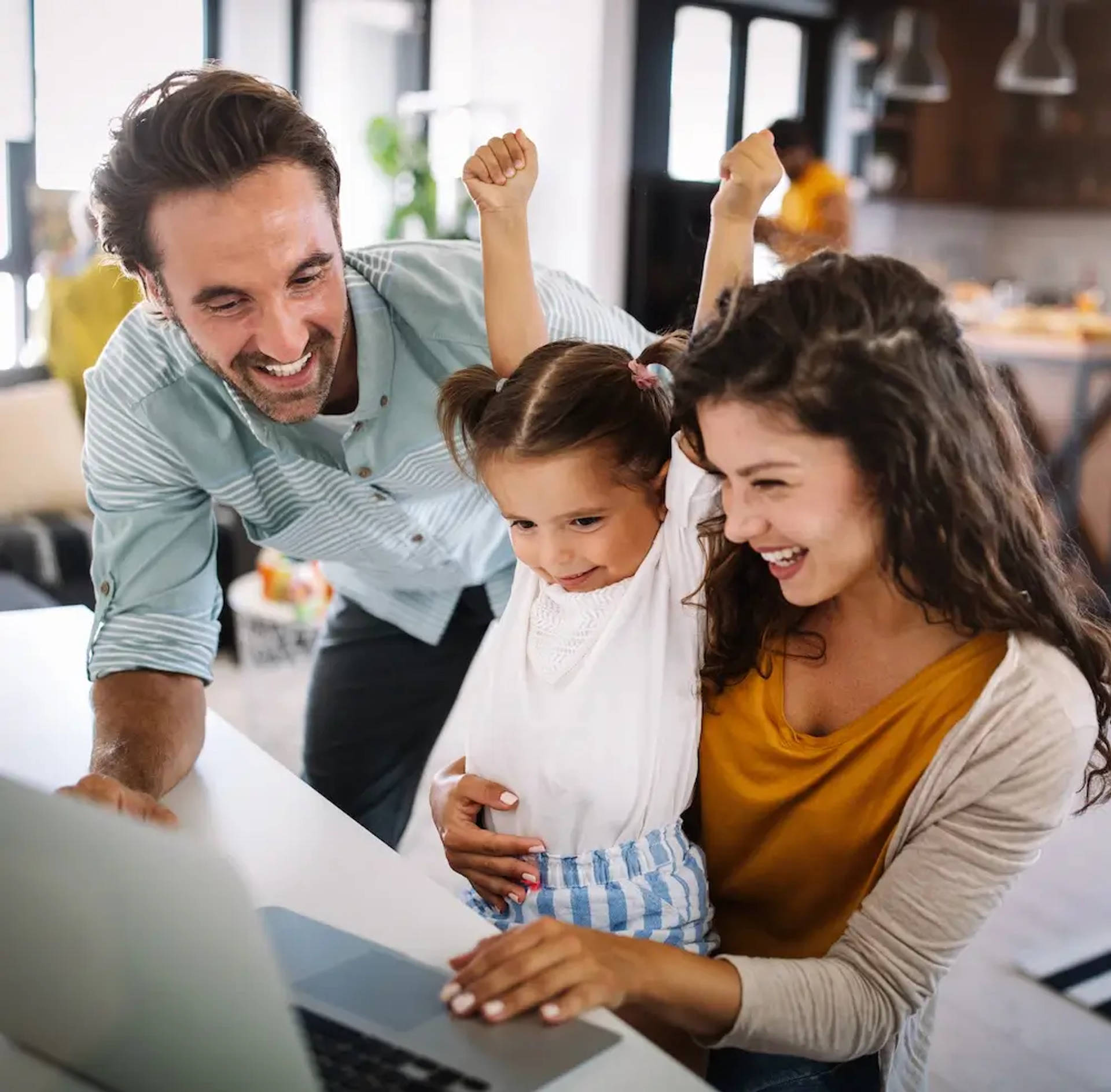family on laptop