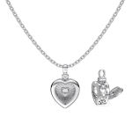 Dylam Mother’s Day Gift Diy Seven-Color Love Ice Flower Cz Zirconium Heart Shape Necklace 925 Silver 18K Necklaces for Women Mom