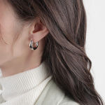 Fine Jewelry 925 Sterling Silver Hoop Earring for Women Hollow Circle Earrings 18K Gold Plated Luxury Earrings Mother’s Day Gift
