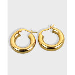 Fine Jewelry 925 Sterling Silver Hoop Earring for Women Hollow Circle Earrings 18K Gold Plated Luxury Earrings Mother’s Day Gift