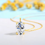 Luxury Gold Jewelry Woman Mother’s Day Gift Hollow 14K Gold 1ct 2ct 3ct Oval Moissanite Diamond Pendant