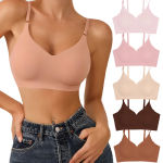 Laser Cut Seamless Wireless Push Up Bra Basic Crop Top Por Mayor Padded Women Brassier Ice Silk Seamless Bra