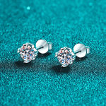925 Sterling Silver Heart Screw Moissanite Earrings for Women Valentines Birthday Mother’s Day Gift