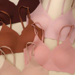 Laser Cut Seamless Wireless Push Up Bra Basic Crop Top Por Mayor Padded Women Brassier Ice Silk Seamless Bra