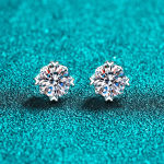 925 Sterling Silver Heart Screw Moissanite Earrings for Women Valentines Birthday Mother’s Day Gift