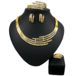Zhuerrui Mother’s Day Gift High Quality 18K Gold Plated MOM Jewelry Set Latest Italian Costume Simple Bridal Jewelry Sets HA0011