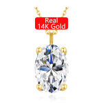 Luxury Gold Jewelry Woman Mother’s Day Gift Hollow 14K Gold 1ct 2ct 3ct Oval Moissanite Diamond Pendant