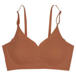Laser Cut Seamless Wireless Push Up Bra Basic Crop Top Por Mayor Padded Women Brassier Ice Silk Seamless Bra