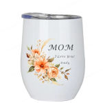 Personalized Mom Gift with Kids Names & Birth Month Flowers Wine Cups Mom Gift From Kids Mother’s Day Gift