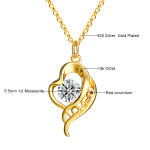 Fine Jewelry Woman Engagement Mother’s Day Gift 1 Carat Moissanite Valentine Love Hollow 14K Gold Pendant