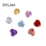 Dylam Mother’s Day Gift Diy Seven-Color Love Ice Flower Cz Zirconium Heart Shape Necklace 925 Silver 18K Necklaces for Women Mom