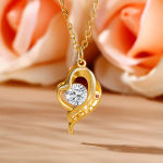 Fine Jewelry Woman Engagement Mother’s Day Gift 1 Carat Moissanite Valentine Love Hollow 14K Gold Pendant