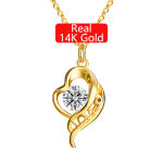 Fine Jewelry Woman Engagement Mother’s Day Gift 1 Carat Moissanite Valentine Love Hollow 14K Gold Pendant