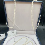 3A High Quality 925 Sterling Silver Freshwater Pearl Jewelry Set Button Pearl 4mm White Women’s Mother’s Day Gift