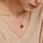 Dylam Mother’s Day Gift Diy Seven-Color Love Ice Flower Cz Zirconium Heart Shape Necklace 925 Silver 18K Necklaces for Women Mom