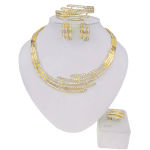 Zhuerrui Mother’s Day Gift High Quality 18K Gold Plated MOM Jewelry Set Latest Italian Costume Simple Bridal Jewelry Sets HA0011
