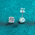 925 Sterling Silver Heart Screw Moissanite Earrings for Women Valentines Birthday Mother’s Day Gift
