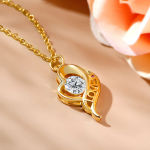 Fine Jewelry Woman Engagement Mother’s Day Gift 1 Carat Moissanite Valentine Love Hollow 14K Gold Pendant