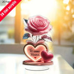 Exquisite Heart Shaped Mother’s Day Statue with “To My Dear Mom” Rose Decoration – Interior Home Decor Perfect Gift for Mom