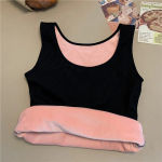 Women’s Winter Thermal Underwear Top Seamless Plus Velvet Shirt Sleeveless Vest Warm Female Undershirt
