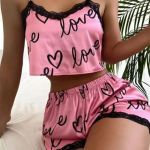 Women’S Pajama Shorts Suit Homewear Print Underwear Pijama Sexy Lingerie Camisoles Tanks Nighty Ladies Sleepwear