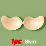 1/2pcs Invisible Women’S Push Up Bra, Backless And Strapless Bra, Front Placket Bra, Underwear, Silicone Self-Adhesive Breast Pad