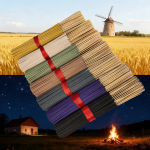 146/356/706/1406 Pieces, 7 Sets of Day and Night Black Combination High-Quality Handmade Bamboo Incense Sticks, Including Jasmine, White Sage, Eucalyptus, Sandalwood, Lavender, Black Cherry Blossom, Blueberry Seven Scents, Suitable for Home Feng Shui, Yoga, Reading, Bedroom, Office, Camping, Gatheri