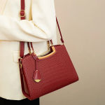 Women’s Red Handbag Mother’s Day Gift, Elegant Bridal Wedding Tote Bag for Mom