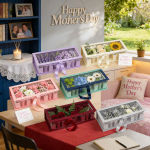 Mother’s Day gift box letters MAMA can be used to pack flowers in the gift box, DIY ribbon love cardboard