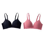 2Pcs/Set Seamless Deep V 3/4 Cup Bra Women’s Wireless Underwear Push-Up Bra Gentle Support Bralette Daily Sexy Lingerie S-XXL