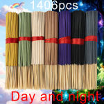 146/356/706/1406 Pieces, 7 Sets of Day and Night Black Combination High-Quality Handmade Bamboo Incense Sticks, Including Jasmine, White Sage, Eucalyptus, Sandalwood, Lavender, Black Cherry Blossom, Blueberry Seven Scents, Suitable for Home Feng Shui, Yoga, Reading, Bedroom, Office, Camping, Gatheri