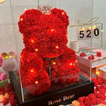 Artificial Flower Eternal Rose Teddy Bear for 520 Mom Mother’s Day Birthday Valentine’s Day Anniversary Gifts & Decorations