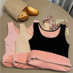 Women’s Winter Thermal Underwear Top Seamless Plus Velvet Shirt Sleeveless Vest Warm Female Undershirt
