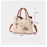 Mother’s Day gift: a bag for mom，Carnation Embroidered Handbag Beautiful tote bag for commuting，Lightweight, large-capacity thre