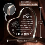 Son Daughter for Mom Gifts， Mom Birthday Gifts Mothers Day Gifts – Acrylic heart-shaped Best Valentines Day Christmas Gift