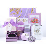 Gifts for Ladies, Mom, Wife,Girlfriend, Sister-Happy Birthday, Christmas, Valentine’s Day, Mothers Day-Lavender Spa Gift Basket Set