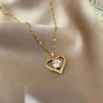 Elegant Style Heart shaped Pendant Necklace Hollow Design Mother’s Day Gift Party Suitable for Best Friends Without Box