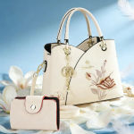 Mother’s Day gift: a bag for mom，Carnation Embroidered Handbag Beautiful tote bag for commuting，Lightweight, large-capacity thre