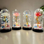 1pc Colorful Rose Luminous Flower plastic Cover Gift for Women, Perfect Gift for Valentine’s Day, Christmas, New Year Day, Mother’s day