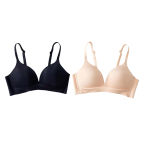 2Pcs/Set Seamless Deep V 3/4 Cup Bra Women’s Wireless Underwear Push-Up Bra Gentle Support Bralette Daily Sexy Lingerie S-XXL